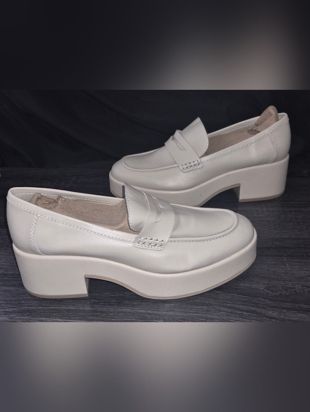 Dolce Vita Cream Platform Penny Loafers
